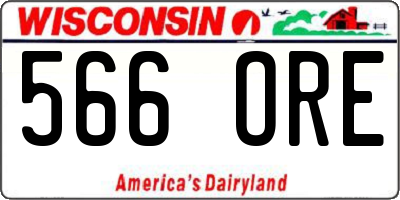 WI license plate 566ORE