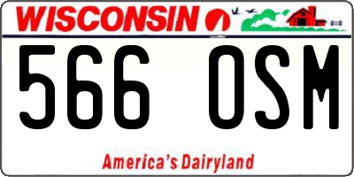 WI license plate 566OSM