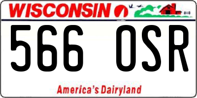 WI license plate 566OSR