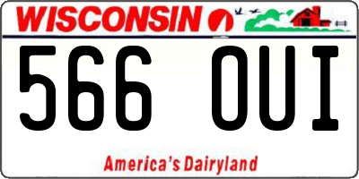 WI license plate 566OUI