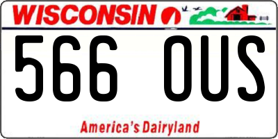 WI license plate 566OUS