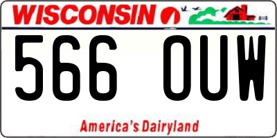 WI license plate 566OUW