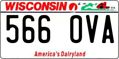 WI license plate 566OVA