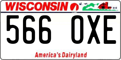 WI license plate 566OXE