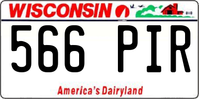 WI license plate 566PIR