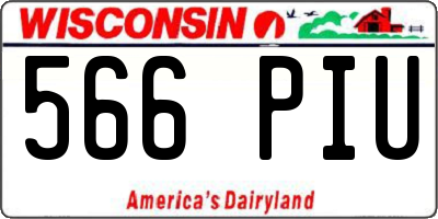 WI license plate 566PIU