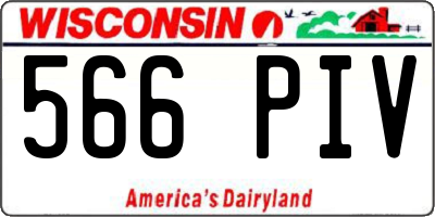 WI license plate 566PIV