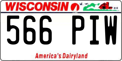 WI license plate 566PIW