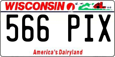 WI license plate 566PIX