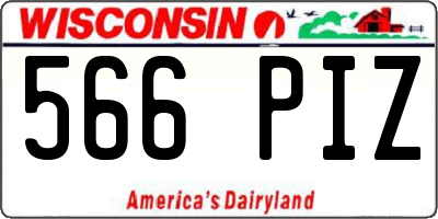 WI license plate 566PIZ