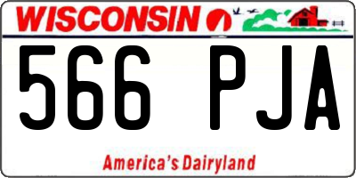 WI license plate 566PJA
