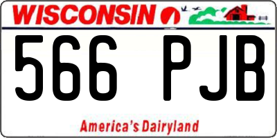 WI license plate 566PJB