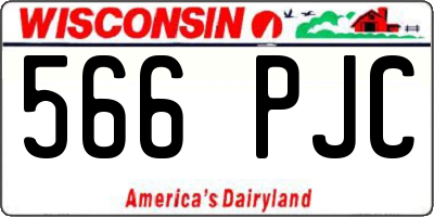 WI license plate 566PJC