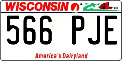 WI license plate 566PJE