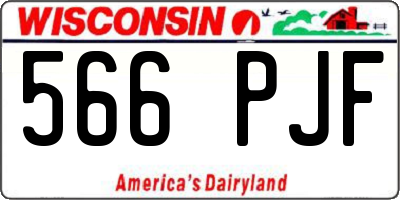 WI license plate 566PJF