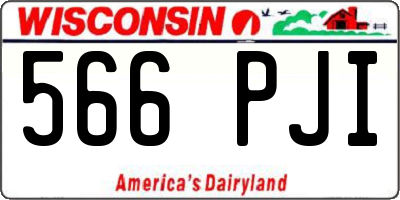 WI license plate 566PJI