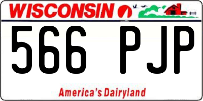 WI license plate 566PJP