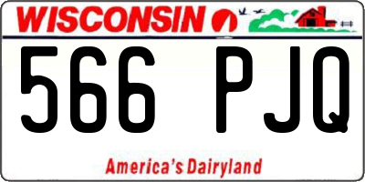 WI license plate 566PJQ
