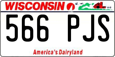 WI license plate 566PJS