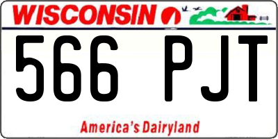 WI license plate 566PJT