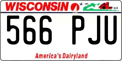 WI license plate 566PJU
