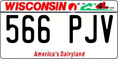 WI license plate 566PJV