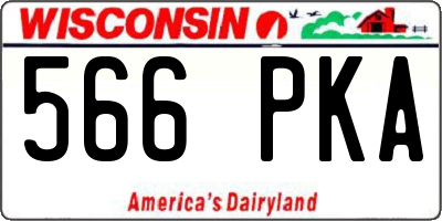 WI license plate 566PKA