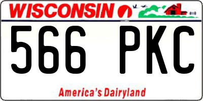WI license plate 566PKC