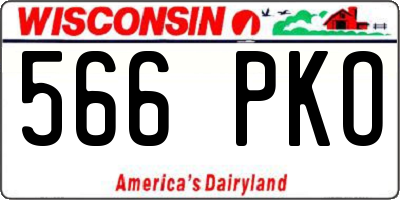 WI license plate 566PKO