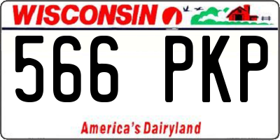 WI license plate 566PKP