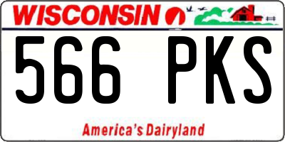 WI license plate 566PKS