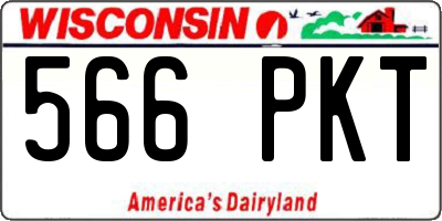WI license plate 566PKT