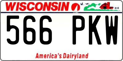 WI license plate 566PKW