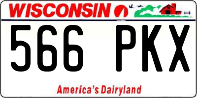 WI license plate 566PKX