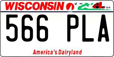 WI license plate 566PLA