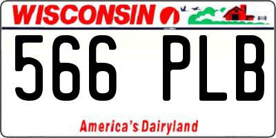 WI license plate 566PLB