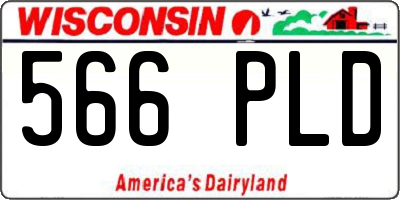 WI license plate 566PLD
