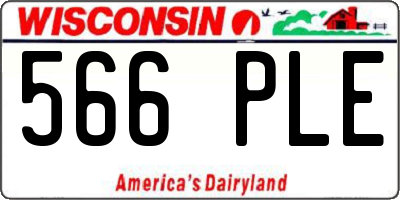 WI license plate 566PLE