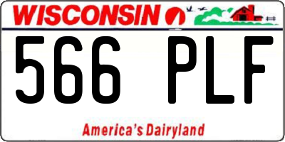 WI license plate 566PLF