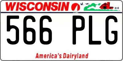 WI license plate 566PLG