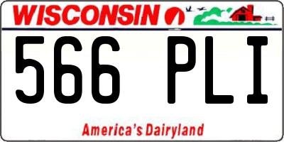 WI license plate 566PLI