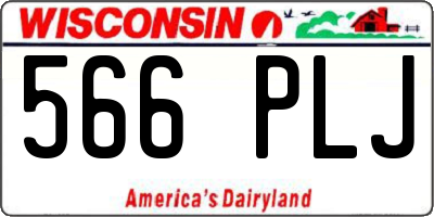 WI license plate 566PLJ