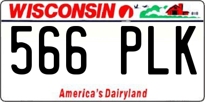 WI license plate 566PLK
