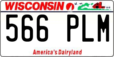 WI license plate 566PLM