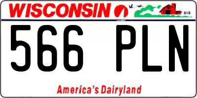 WI license plate 566PLN