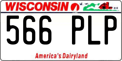 WI license plate 566PLP