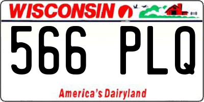 WI license plate 566PLQ