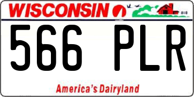 WI license plate 566PLR