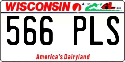 WI license plate 566PLS