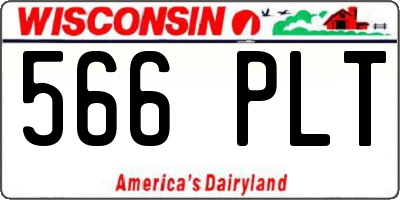 WI license plate 566PLT